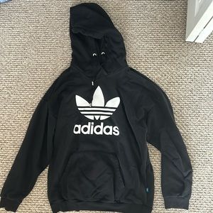 Black adidas trefoil logo hoodie